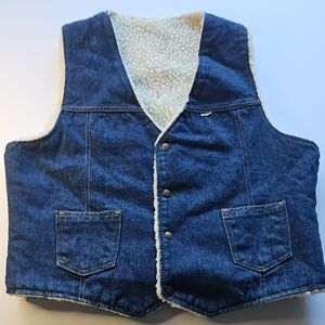 Vintage Denim Sherpa-Lined Vest Nelson